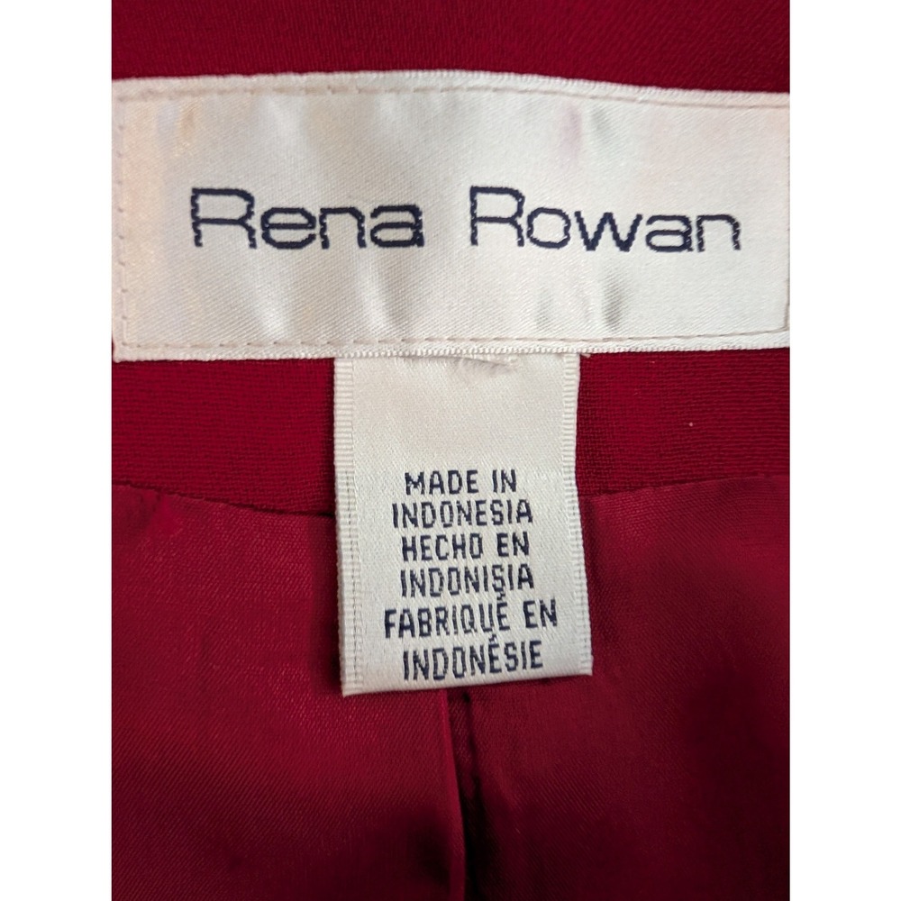 Rena Rowan Red Single Button Blazer Jacket Notch Lapel Career Plus Size 20W - Picture 12 of 14